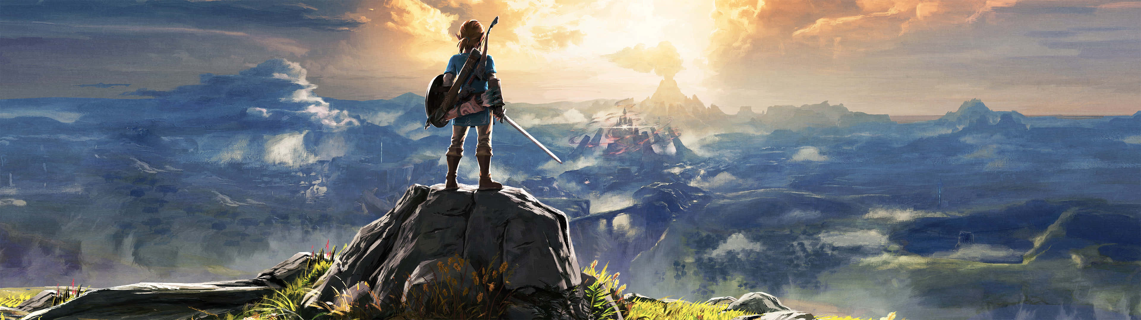 Legend Of Zelda, sunset, rocky peak, 4K Desktop Wallpaper