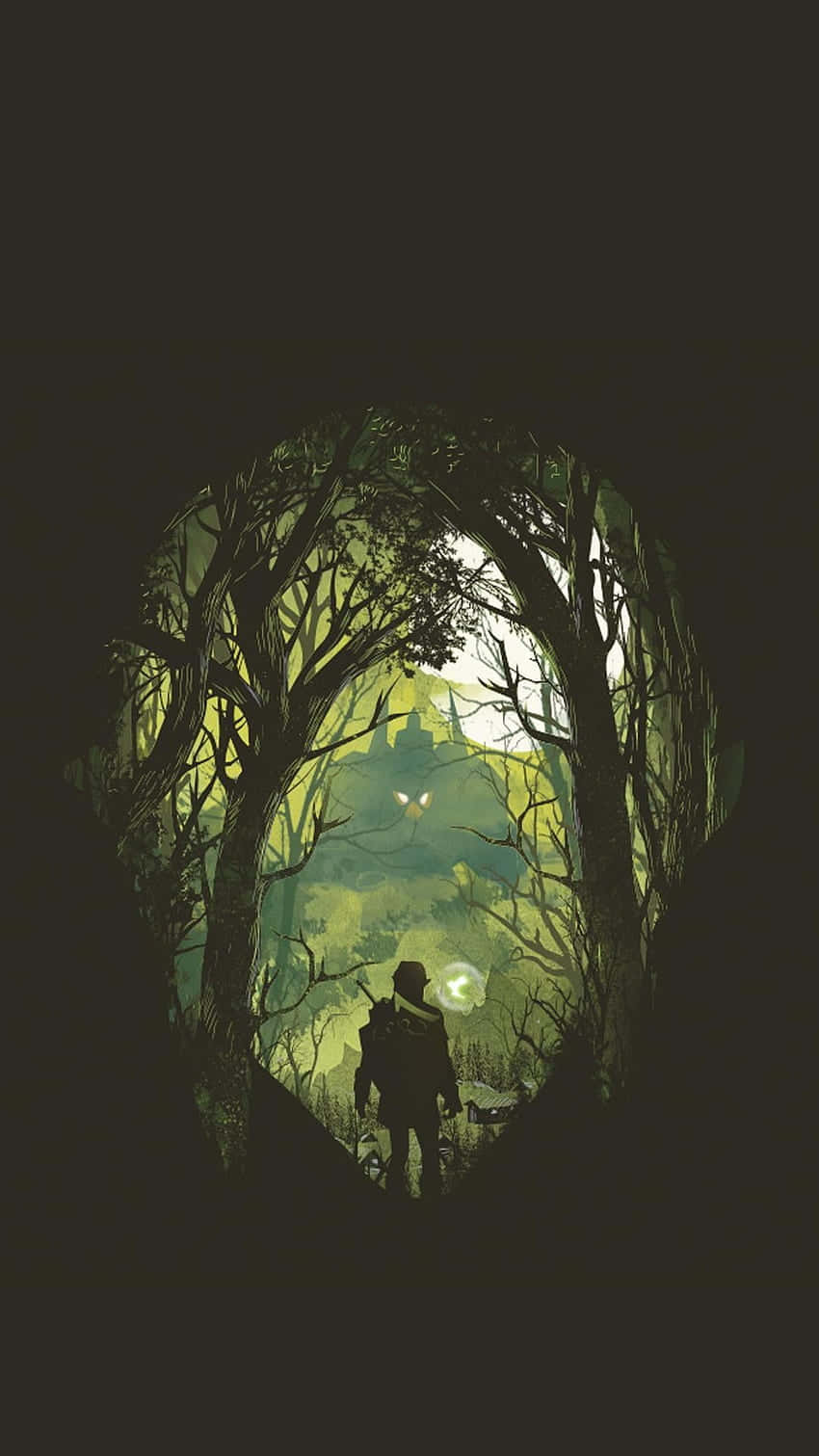 Zelda, forest tunnel, gnarled trees, HD Phone Wallpaper