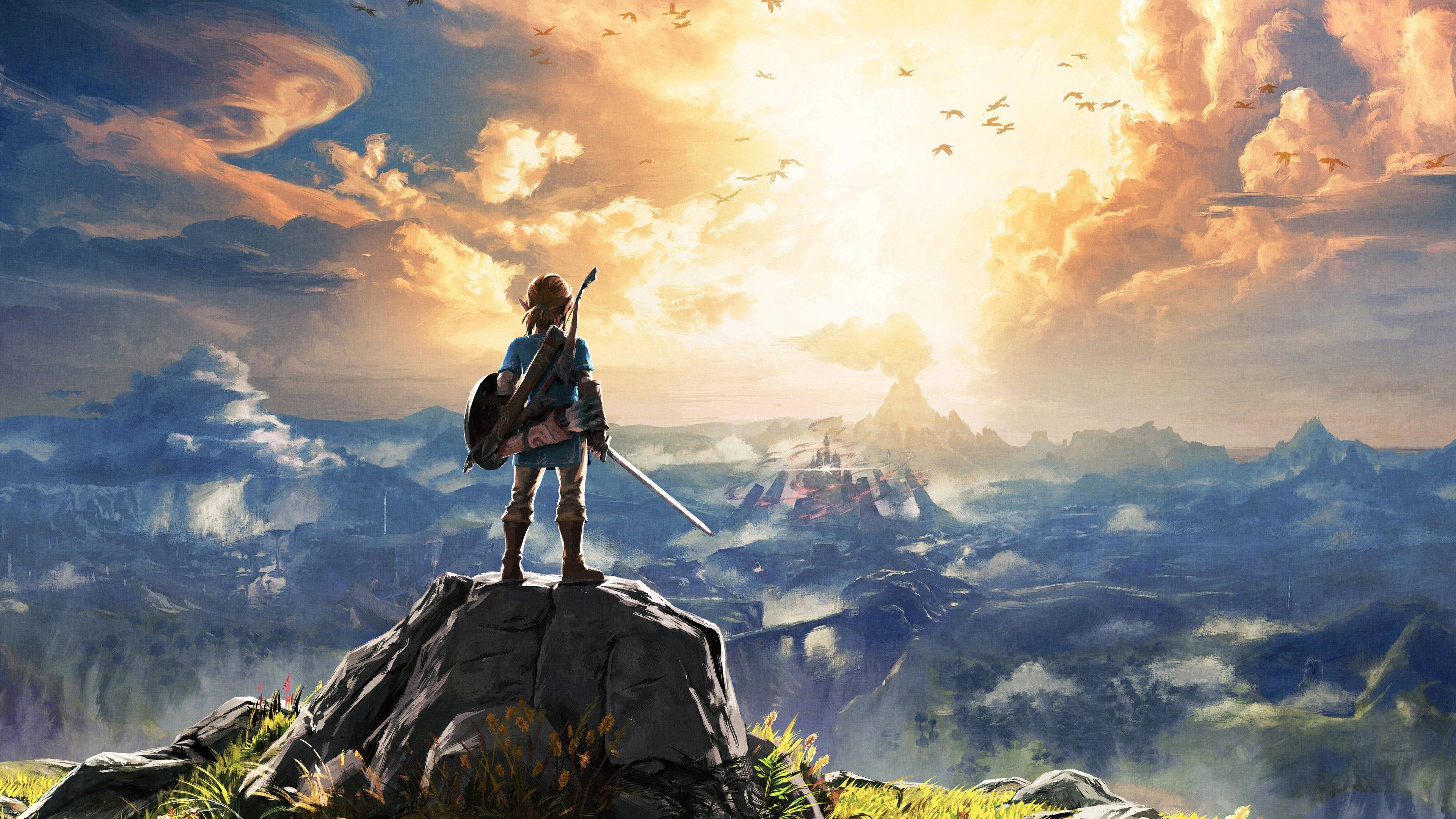 The Legend Of Zelda, Revali, golden sunset, 4K Desktop Wallpaper