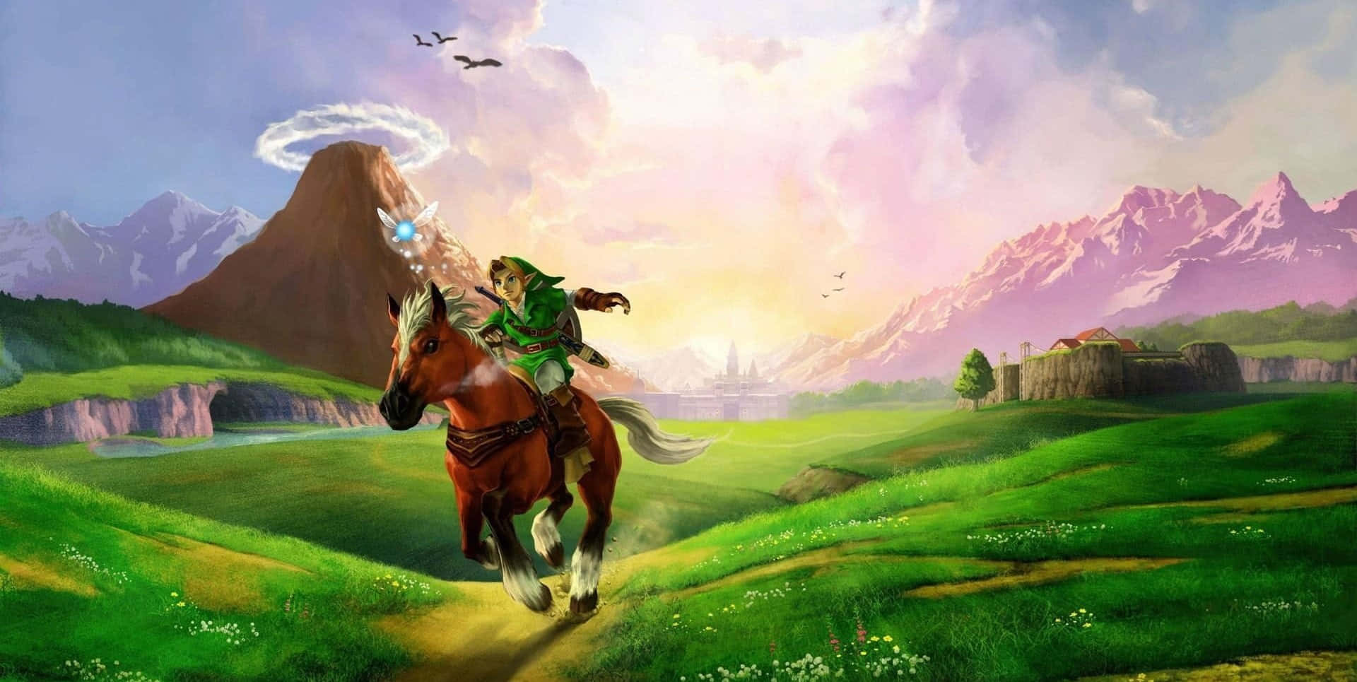 The Legend of Zelda: Skyward Sword, knight in green, horse, Full HD Desktop Wallpaper