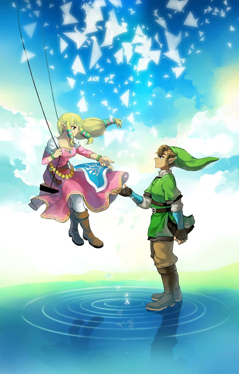 The Legend Of Zelda Skyward Sword, blonde anime girl, pink, HD Phone Wallpaper
