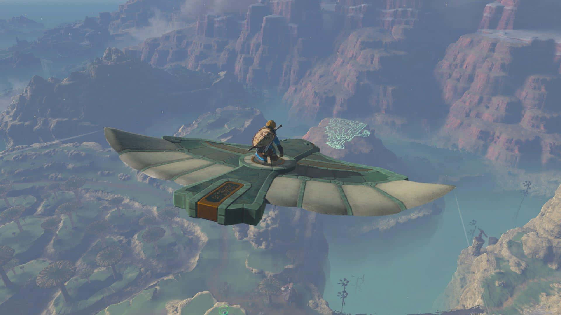 The Legend of Zelda: Tears of the Kingdom, adventurer, glider, Full HD Desktop Wallpaper