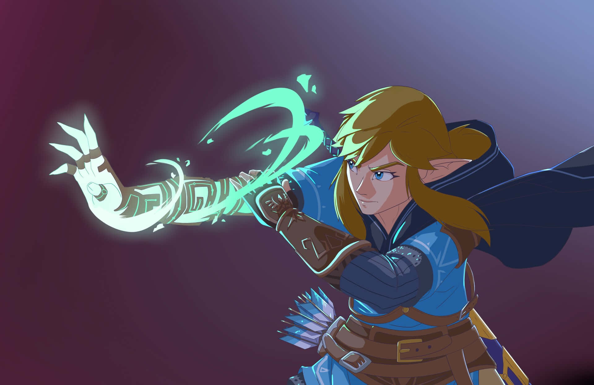 The Legend of Zelda Tears of the Kingdom, elf warrior, blue armor, HD Desktop Wallpaper
