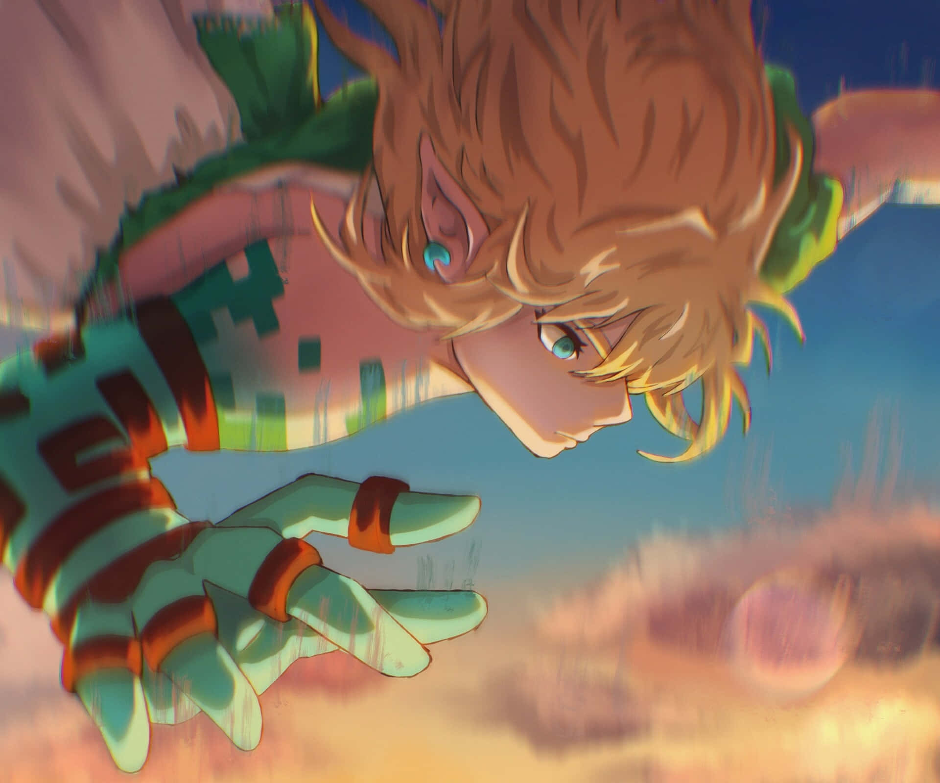 The Legend Of Zelda Tears Of The Kingdom, orange hair, green armor, Full HD Desktop Wallpaper