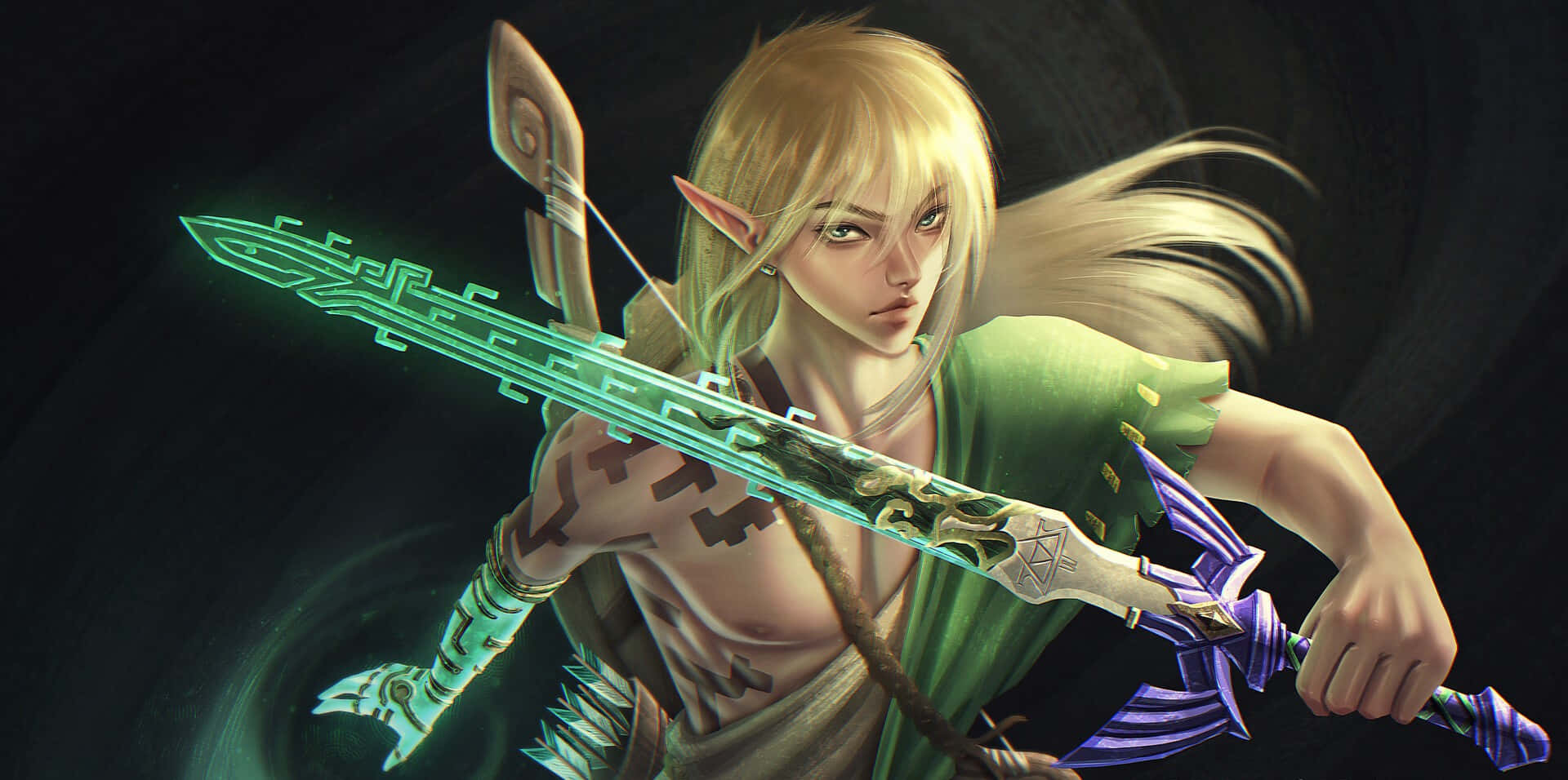 The Legend Of Zelda: Tears Of The Kingdom, elf warrior, blonde hair, Full HD Desktop Wallpaper
