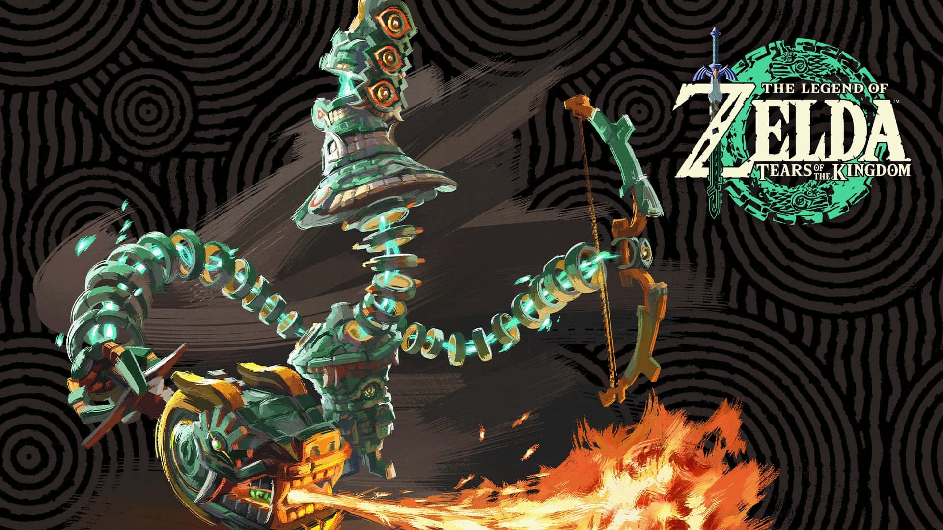 Zelda Tears Of The Kingdom, teal, gold, Full HD Desktop Wallpaper