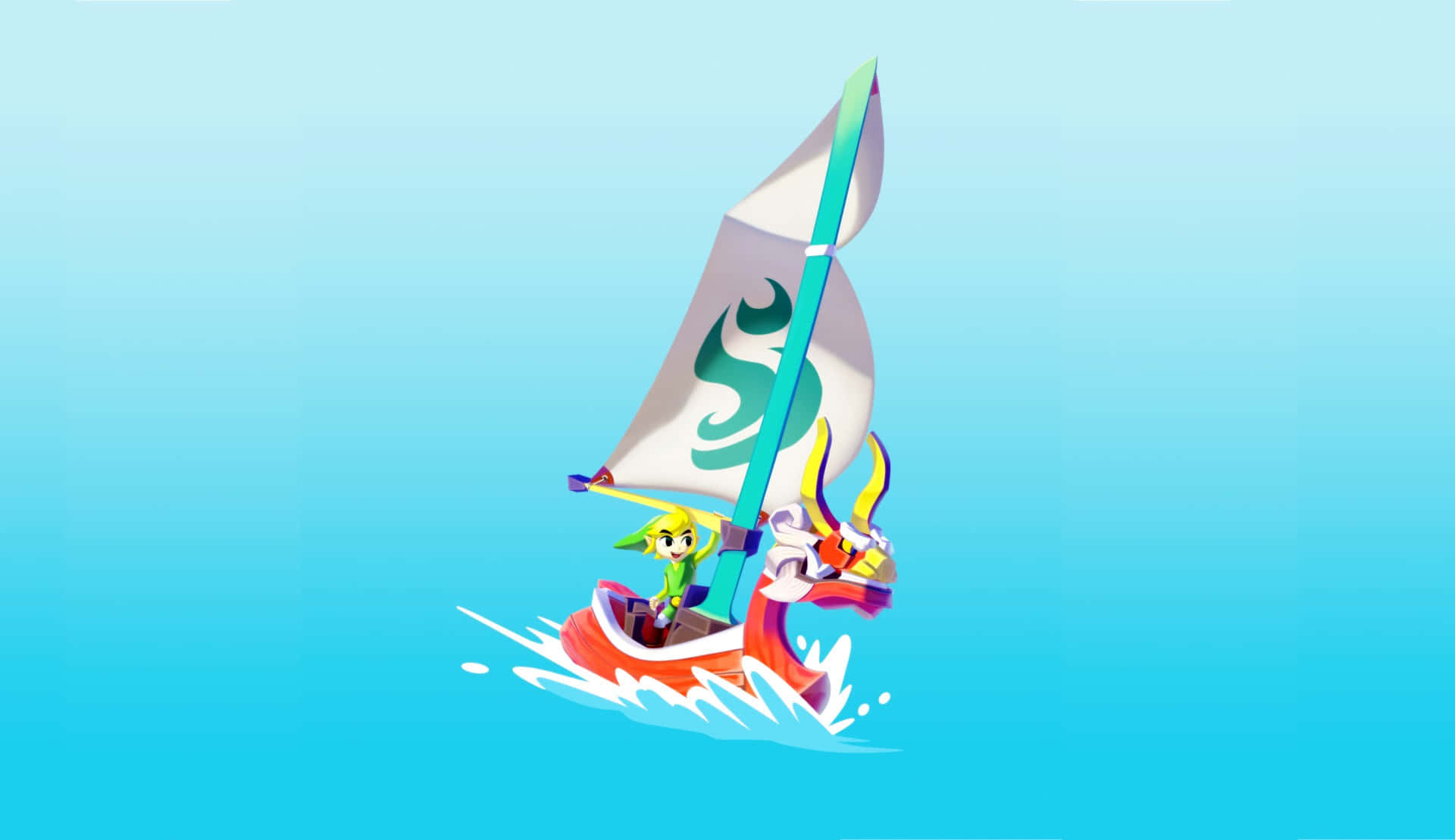 The Legend of Zelda: The Wind Waker, sailboat, dragon mascot, Full HD Desktop Wallpaper