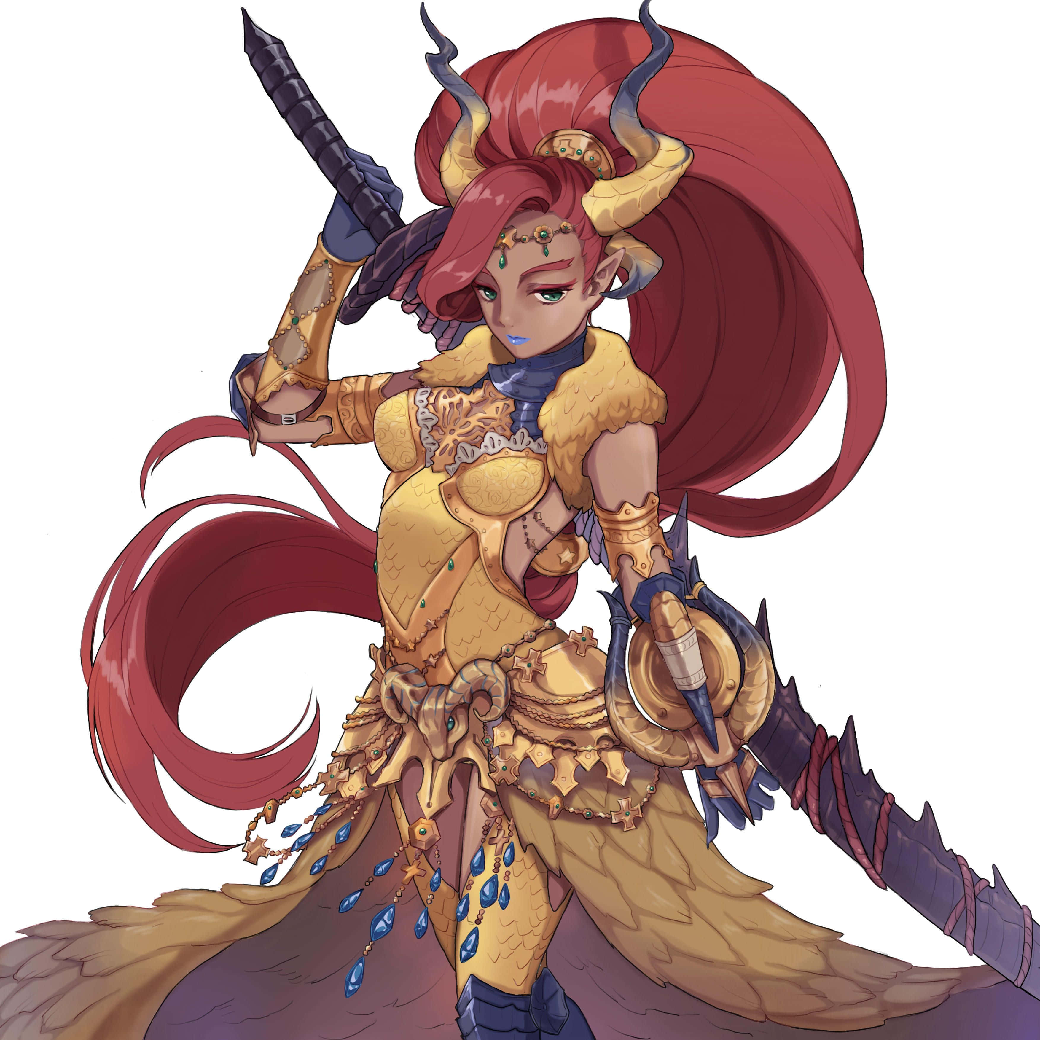 The Legend of Zelda, Urbosa, red-haired demoness warrior, 2K Desktop Wallpaper