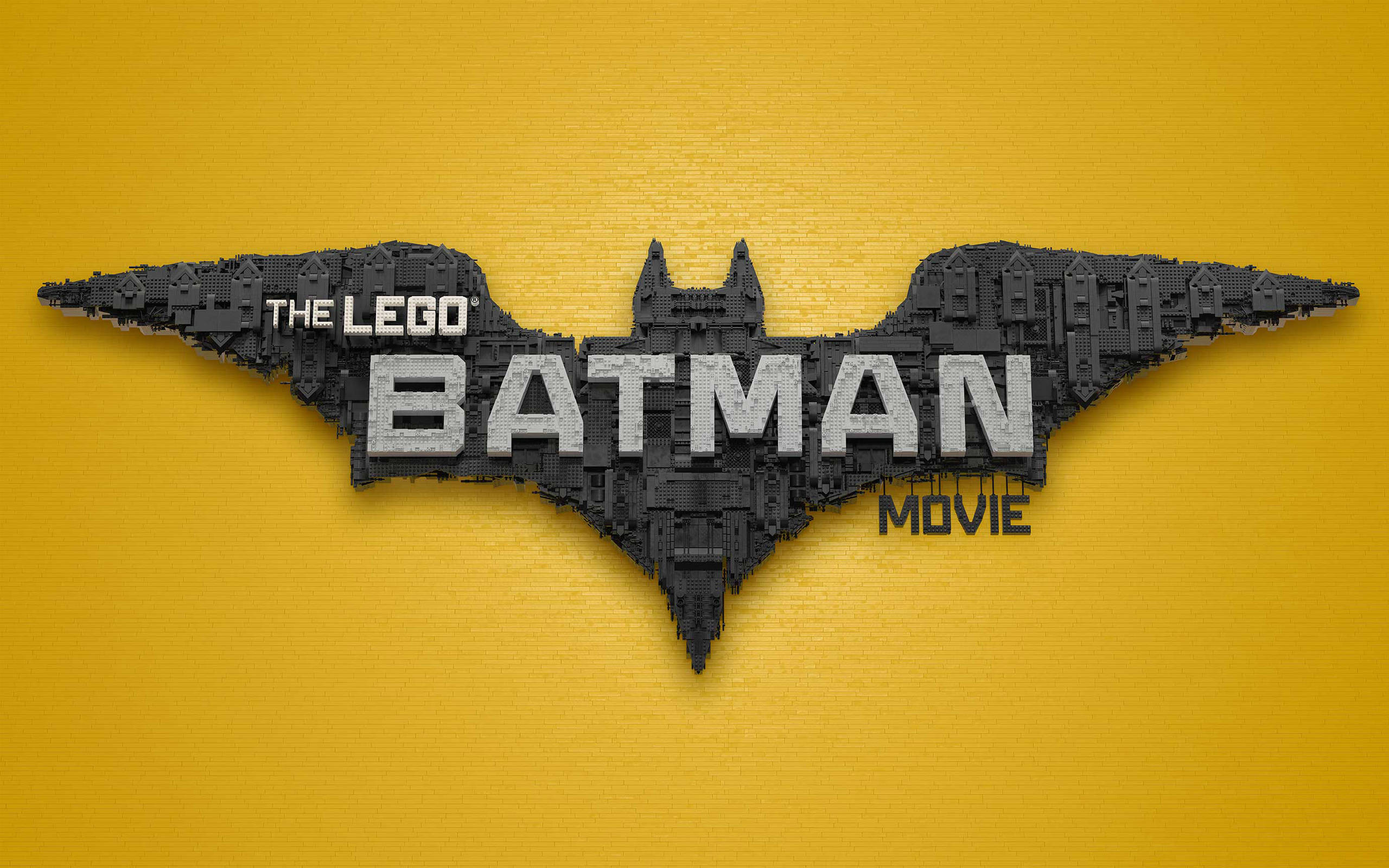 The Lego Batman Movie, LEGO Batman Movie logo, black LEGO bricks, 2K Desktop Wallpaper