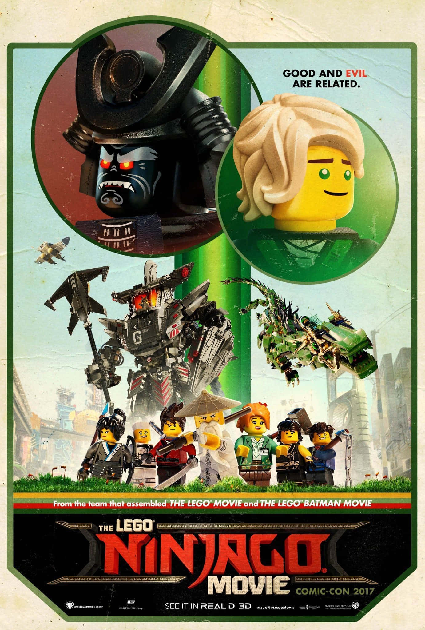 LEGO Ninjago Movie, ninja characters, menacing villain, Full HD Phone Wallpaper