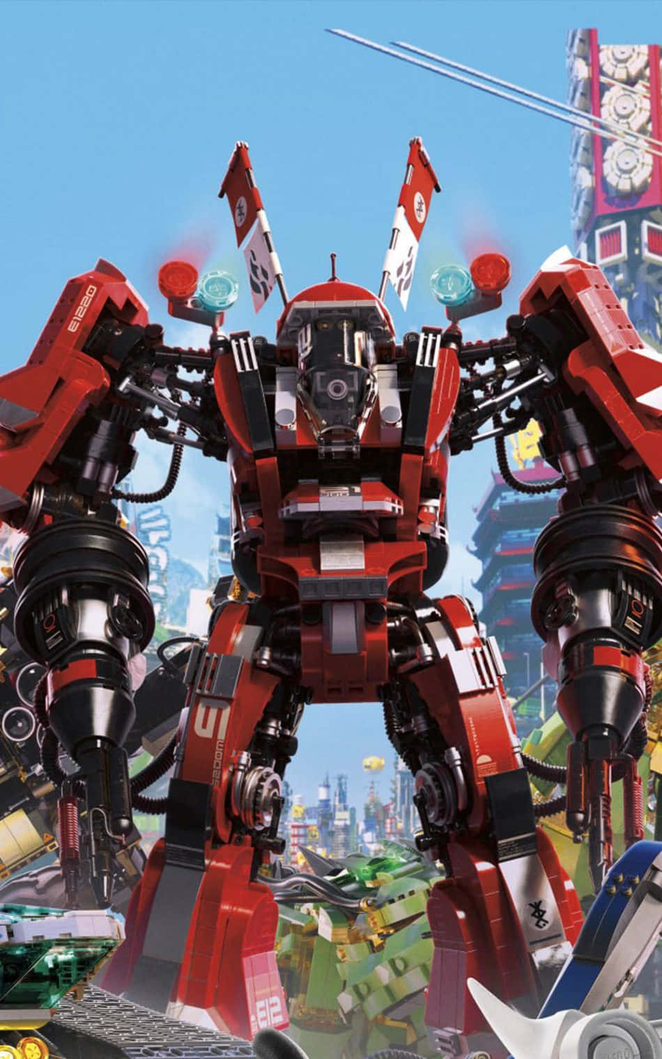 LEGO Ninjago Movie, robot, dragon, HD Phone Wallpaper