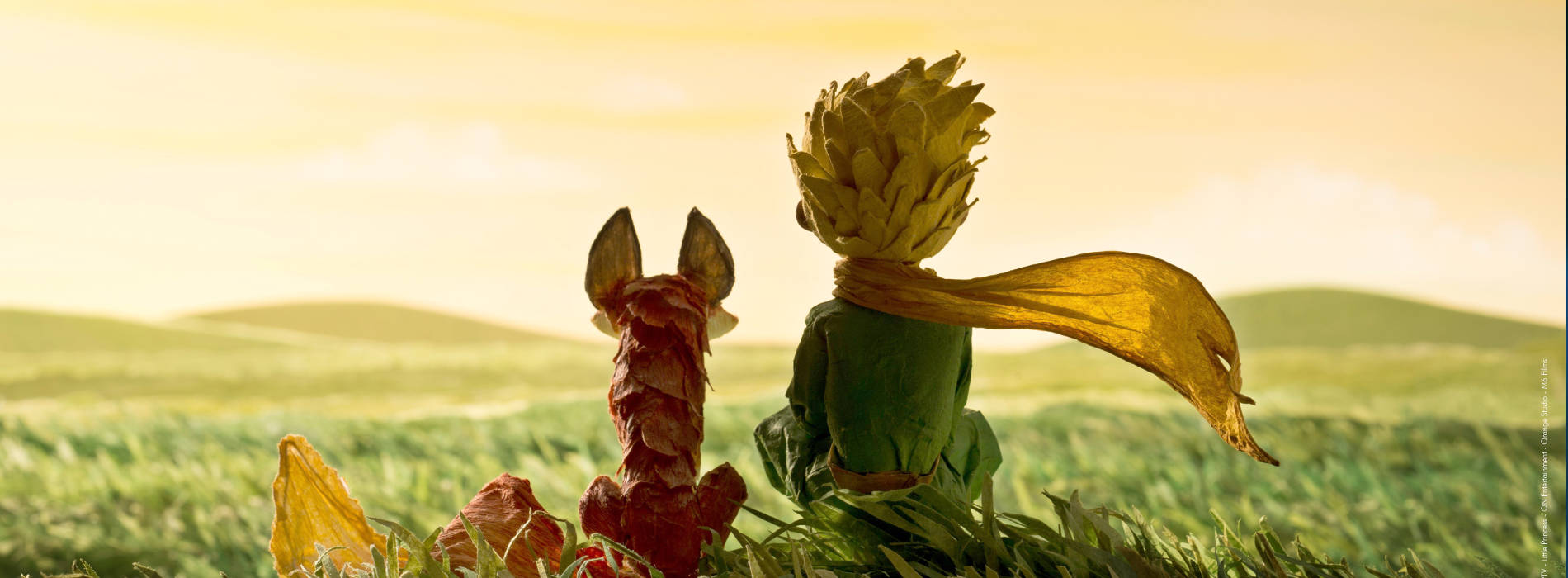 The Little Prince, fox, golden crown, HD Desktop Wallpaper