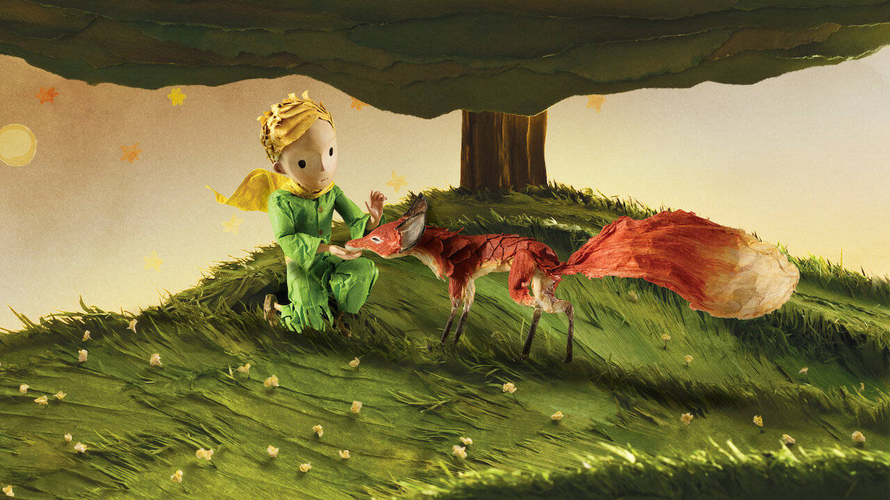 The Little Prince, fox, green kneels, HD Desktop Wallpaper