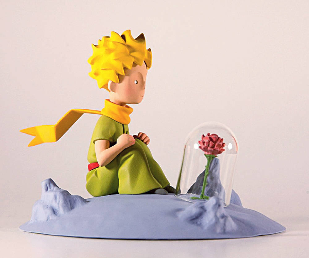 The Little Prince, pink rose, blue planet, SD Desktop Wallpaper