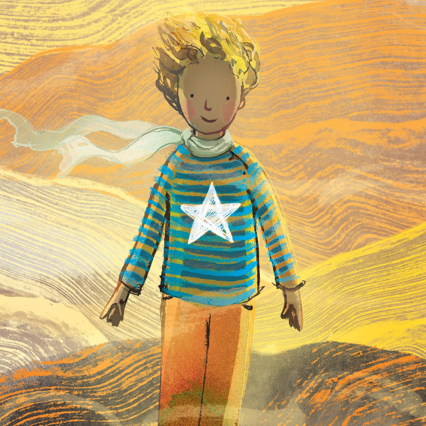 The Little Prince, curly hair, star shirt, HD Desktop Wallpaper