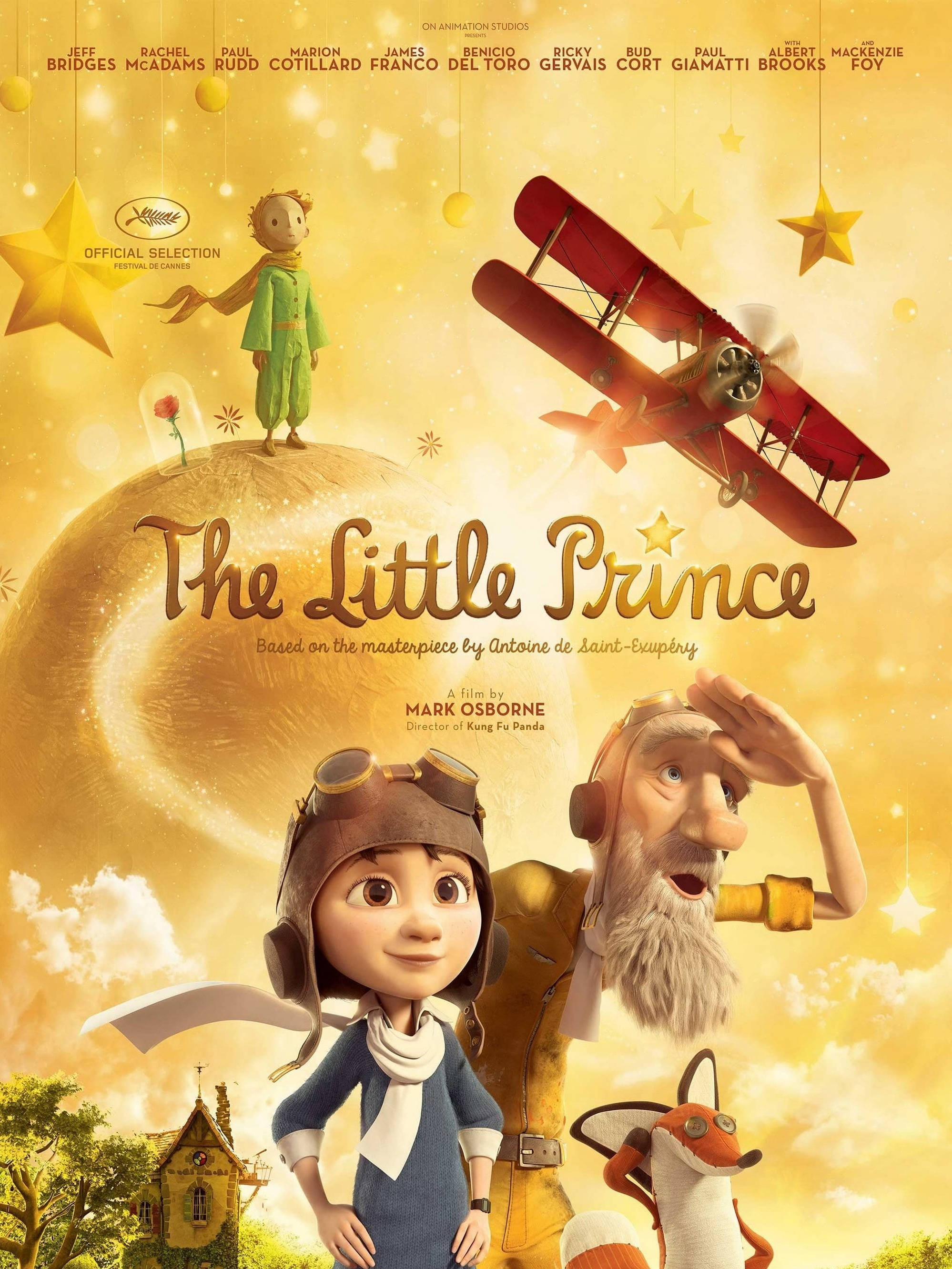 The Little Prince, red biplane, fox, 2K Phone Wallpaper