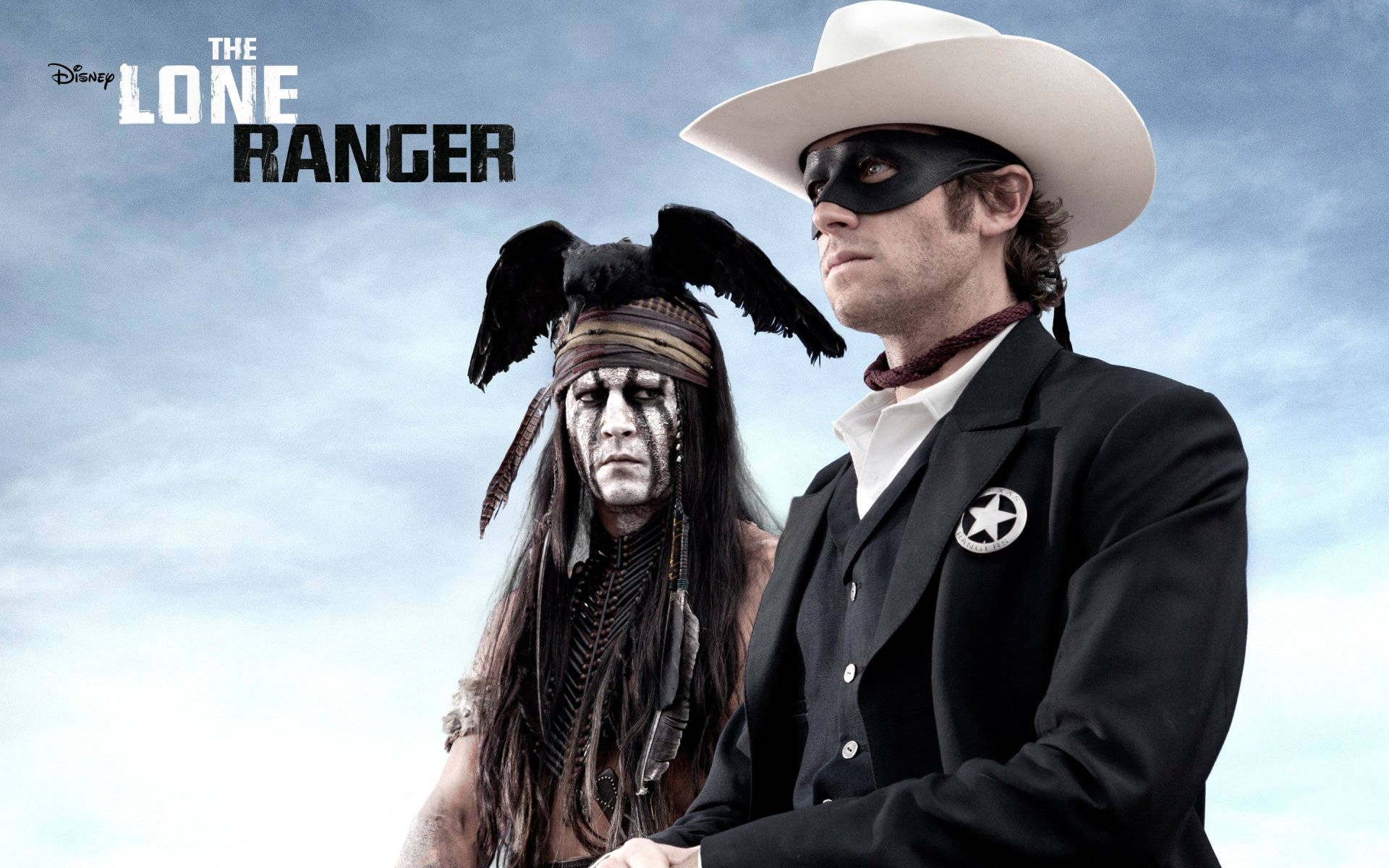 The Lone Ranger, gray sky, white hat, Full HD Desktop Wallpaper