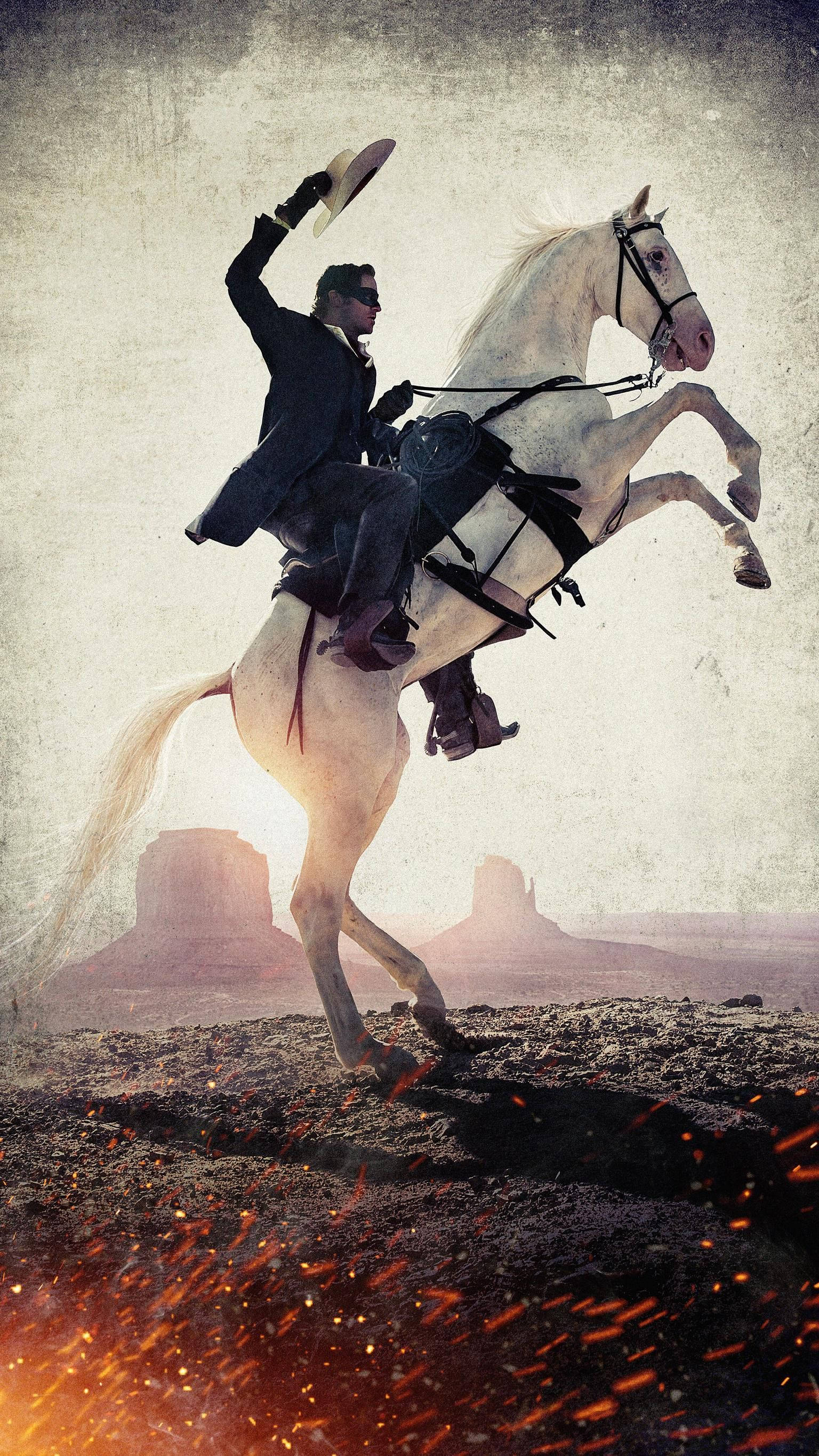 The Lone Ranger, horse, white horse, 2K Phone Wallpaper