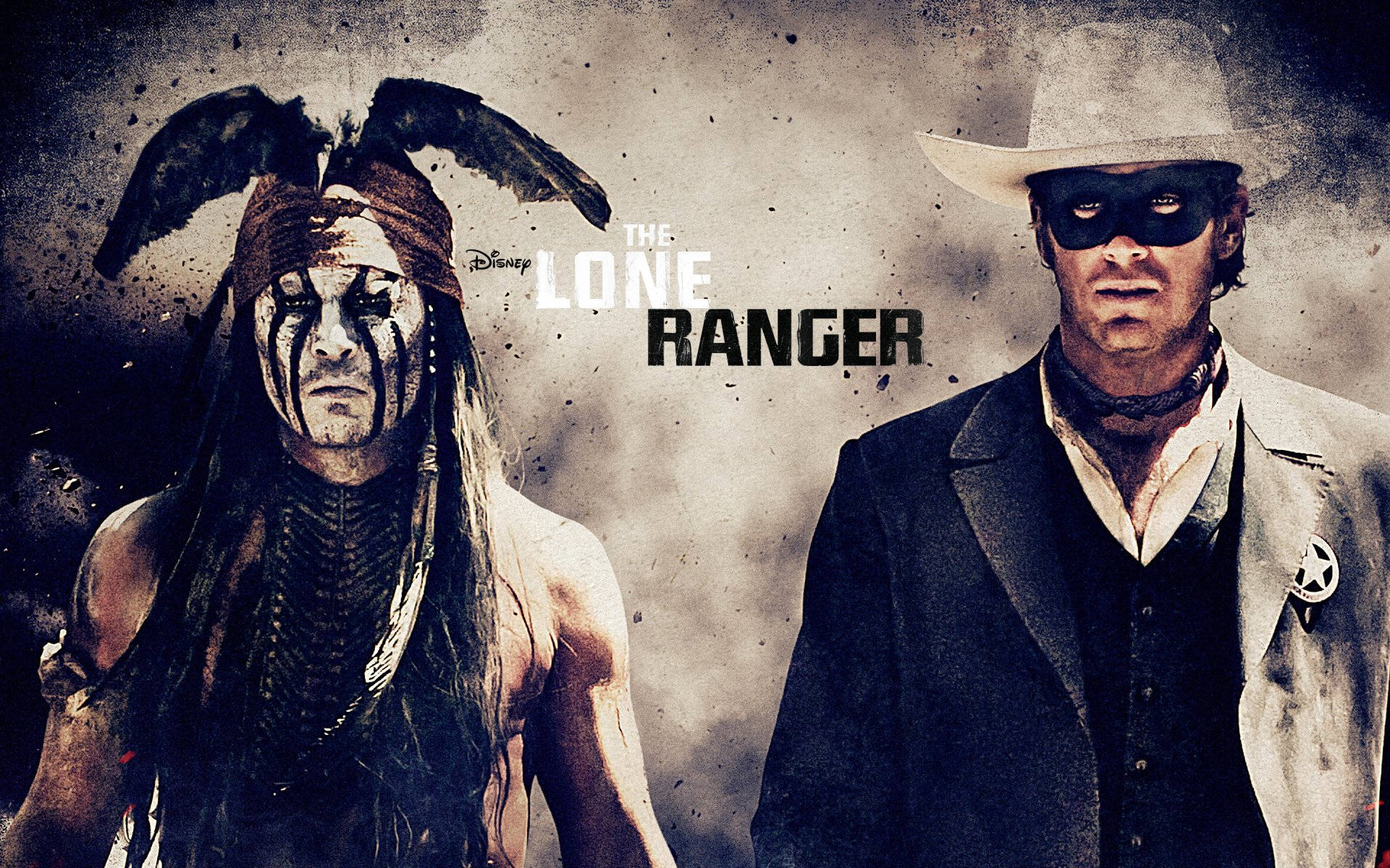 The Lone Ranger, Western heroes, gritty textured backdrop, Full HD Desktop Wallpaper