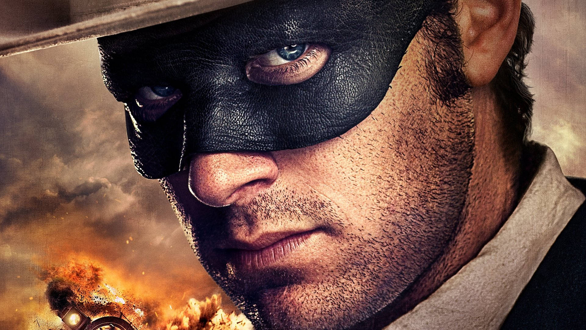 The Lone Ranger, masked vigilante, piercing blue eyes, Full HD Desktop Wallpaper