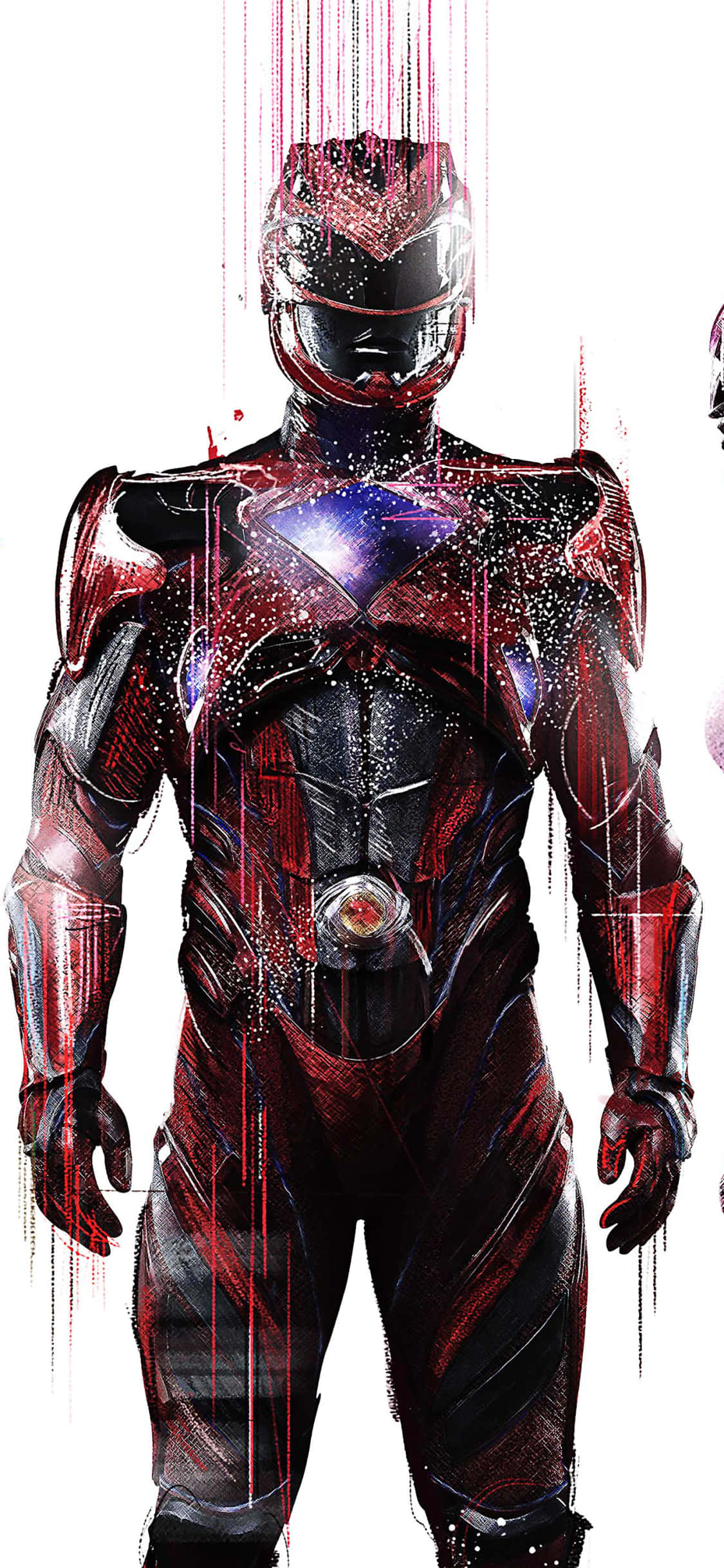 Red Ranger, power suit, red and black armored superhero, Full HD Phone Wallpaper