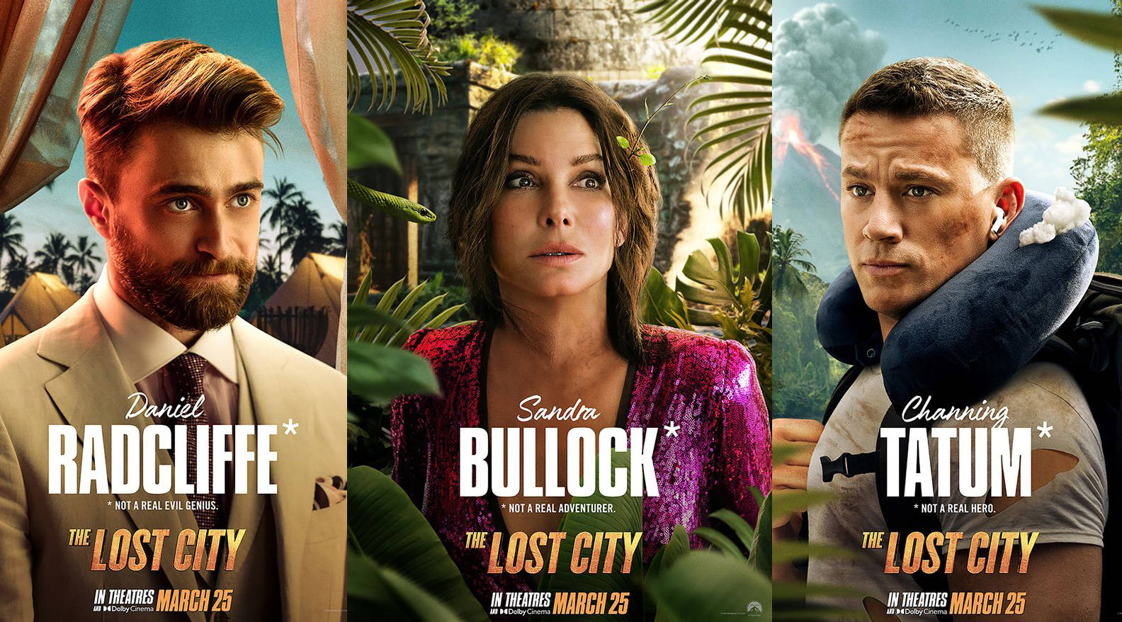 The Lost City, jungle-themed movie posters, tropical foliage, HD Desktop Wallpaper