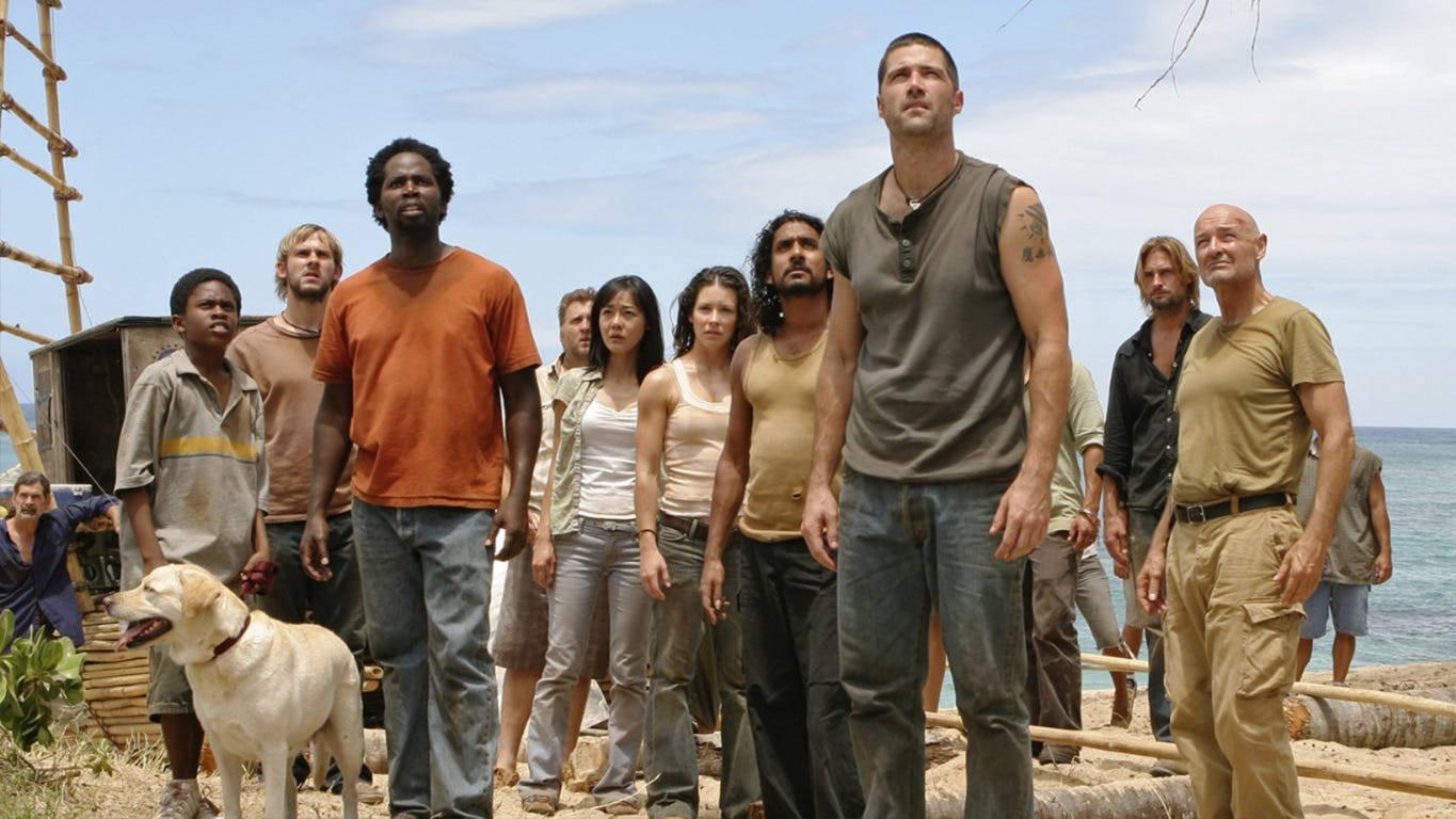 Lost Characters, tropical beach, yellow dog, HD Desktop Wallpaper