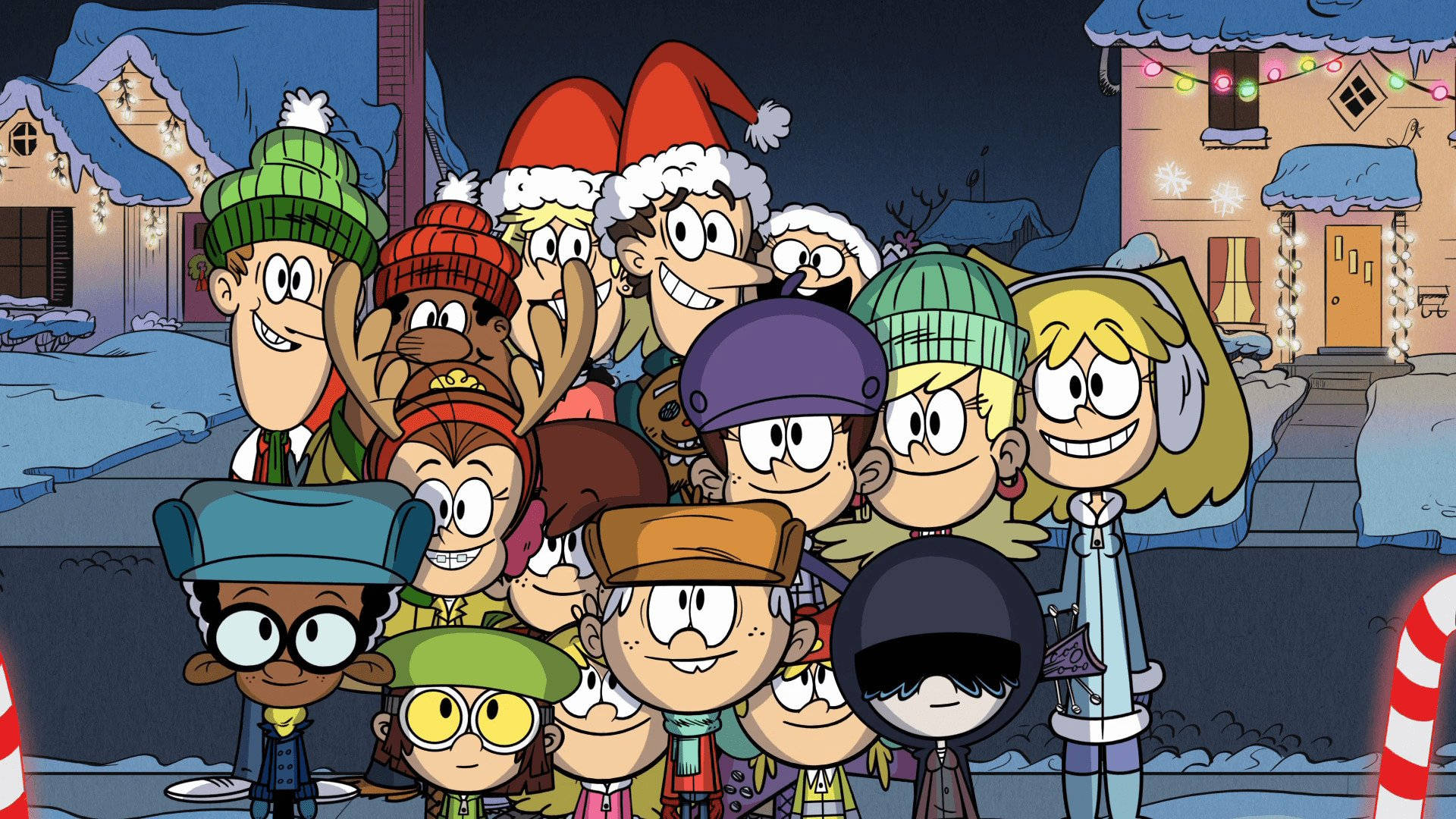 The Loud House, Christmas Episode, snow-covered house, Full HD Desktop Wallpaper
