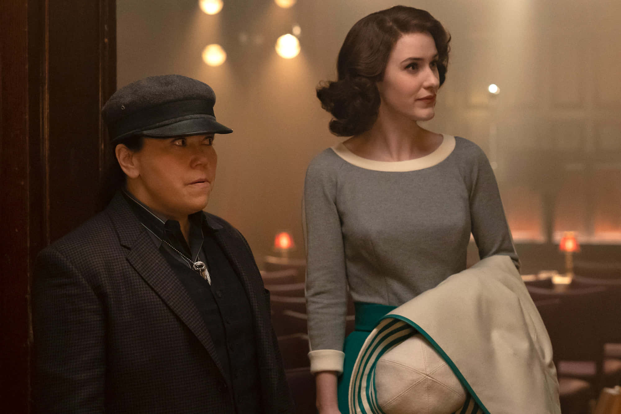 The Marvelous Mrs Maisel, vintage lounge, warm glowing lights, Full HD Desktop Wallpaper