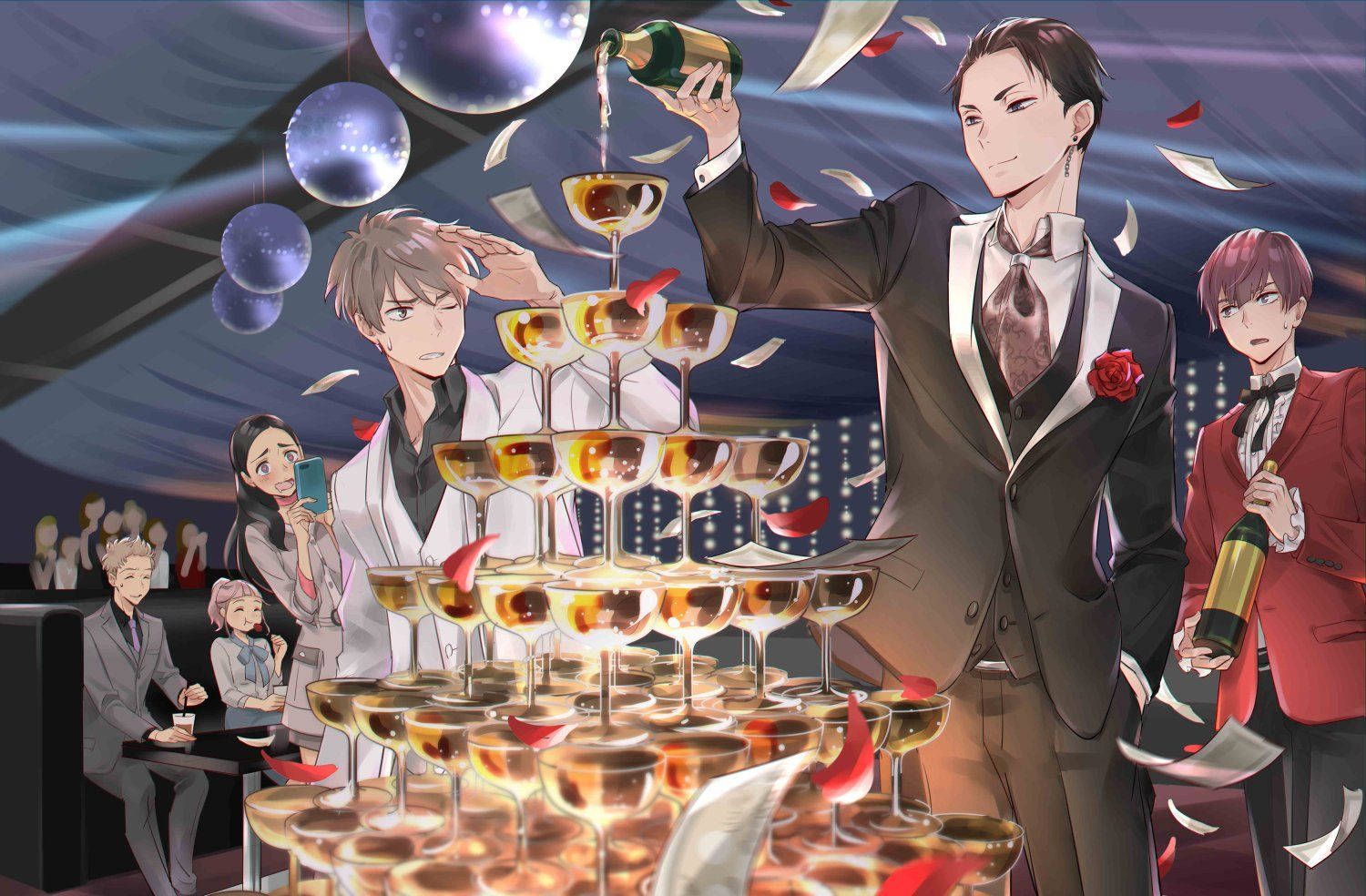 The Millionaire Detective, disco balls, champagne, HD Desktop Wallpaper