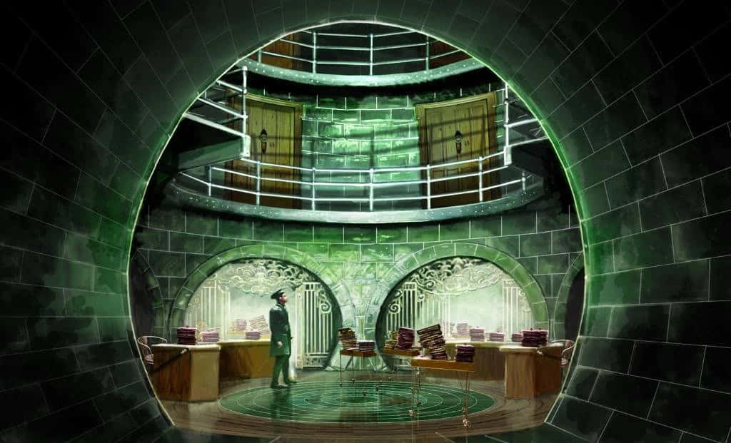The Ministry of Magic, green uniform, circular stone chamber, SD Desktop Wallpaper