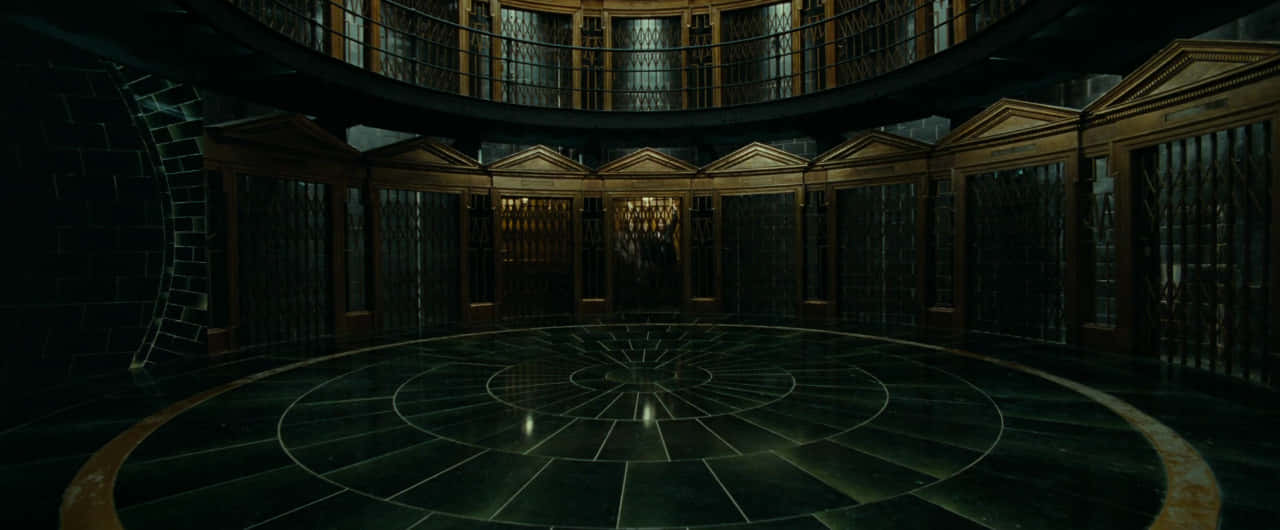 The Ministry Of Magic, circular library, dark stone floors, HD Desktop Wallpaper