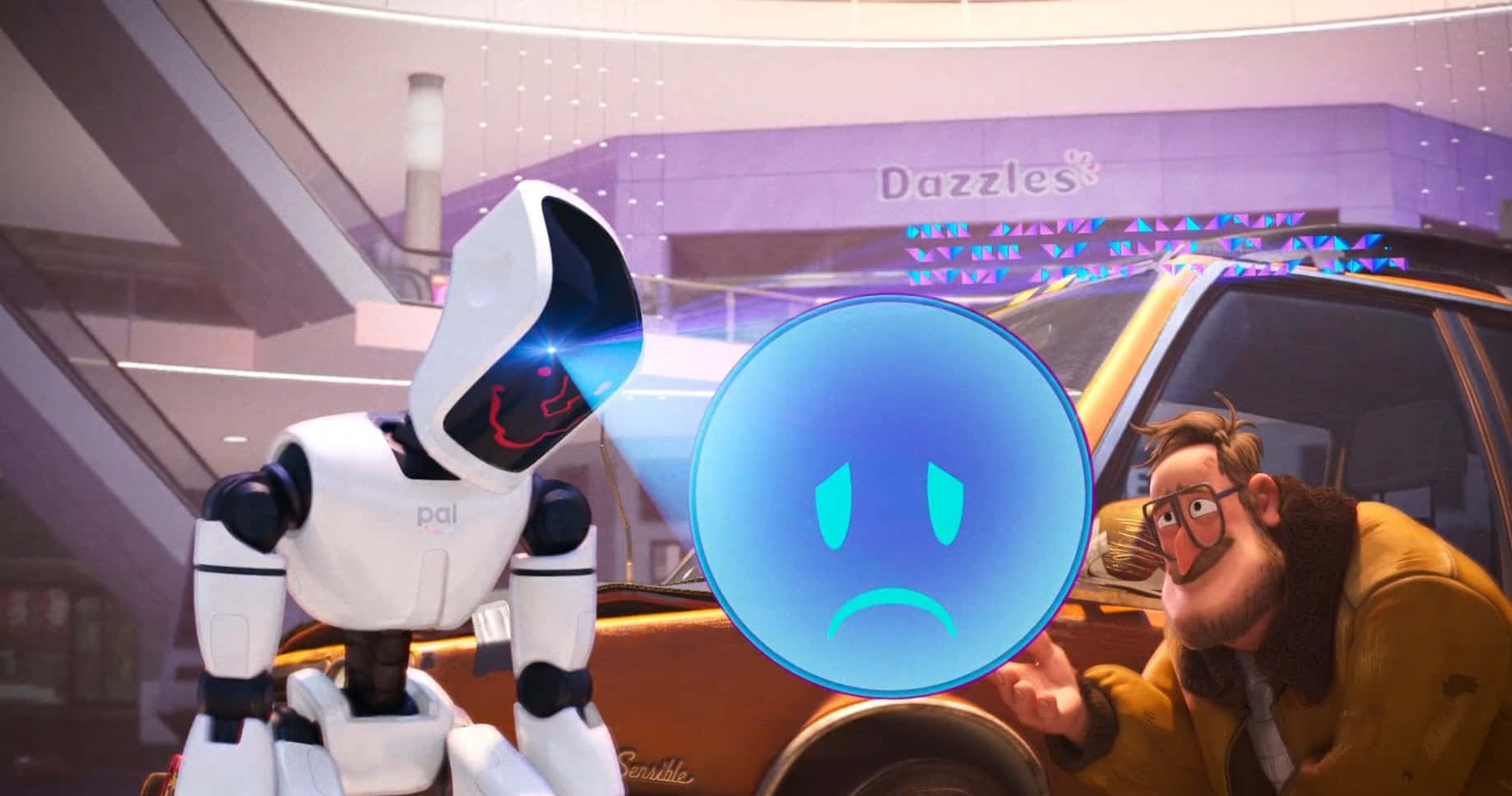 The Mitchells Vs The Machines, white robot, blue glowing eyes, HD Desktop Wallpaper