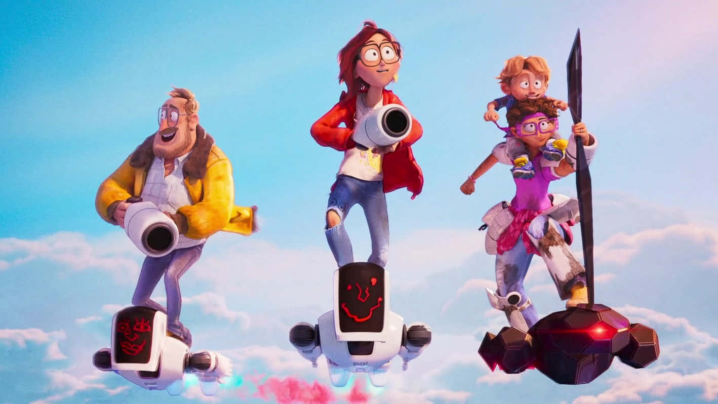 The Mitchells Vs The Machines, hoverboards, fluffy clouds, HD Desktop Wallpaper