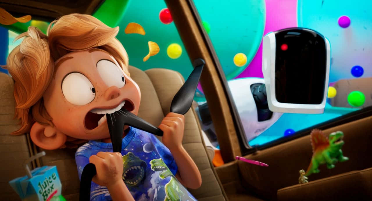The Mitchells Vs The Machines, car, cartoon boy, HD Desktop Wallpaper