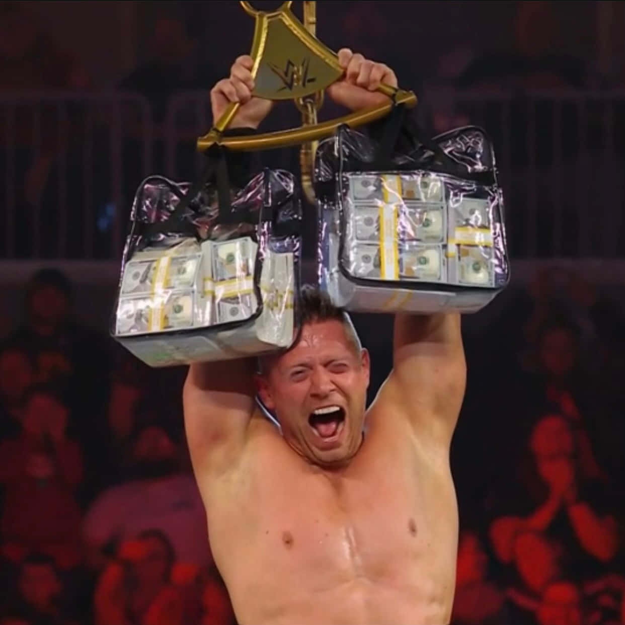 The Miz, golden championship belt, packed arena, SD Desktop Wallpaper