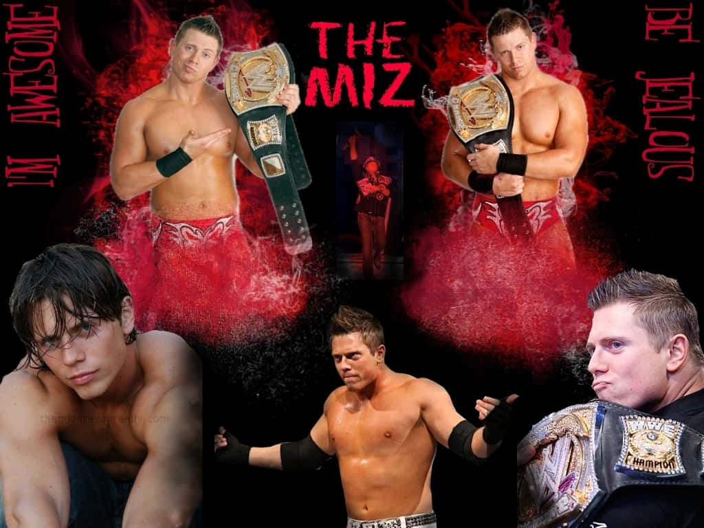 The Miz, WWE wrestler, championship belts, SD Desktop Wallpaper