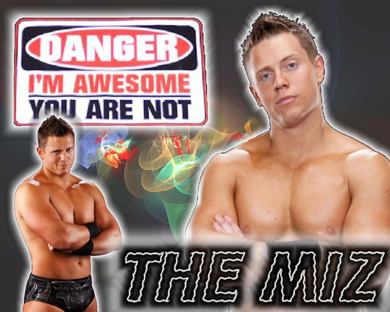 The Miz, Danger I'm Awesome You Are Not, glowing energy swirls, HD Desktop Wallpaper