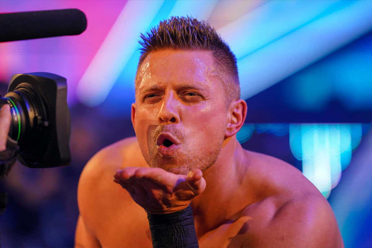 The Miz, wrestling legend, pink and blue stage lights, SD Desktop Wallpaper