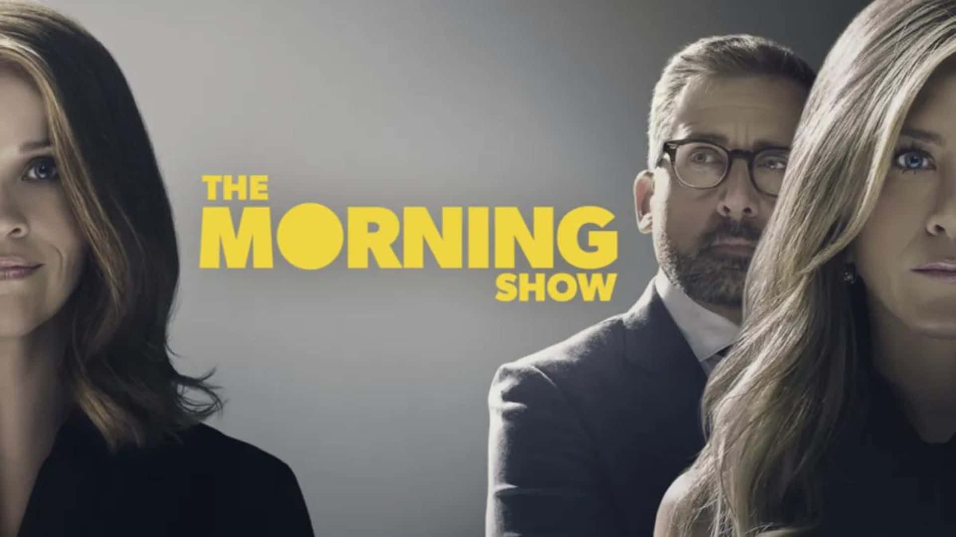 The Morning Show, bold yellow text, neutral gray background, Full HD Desktop Wallpaper