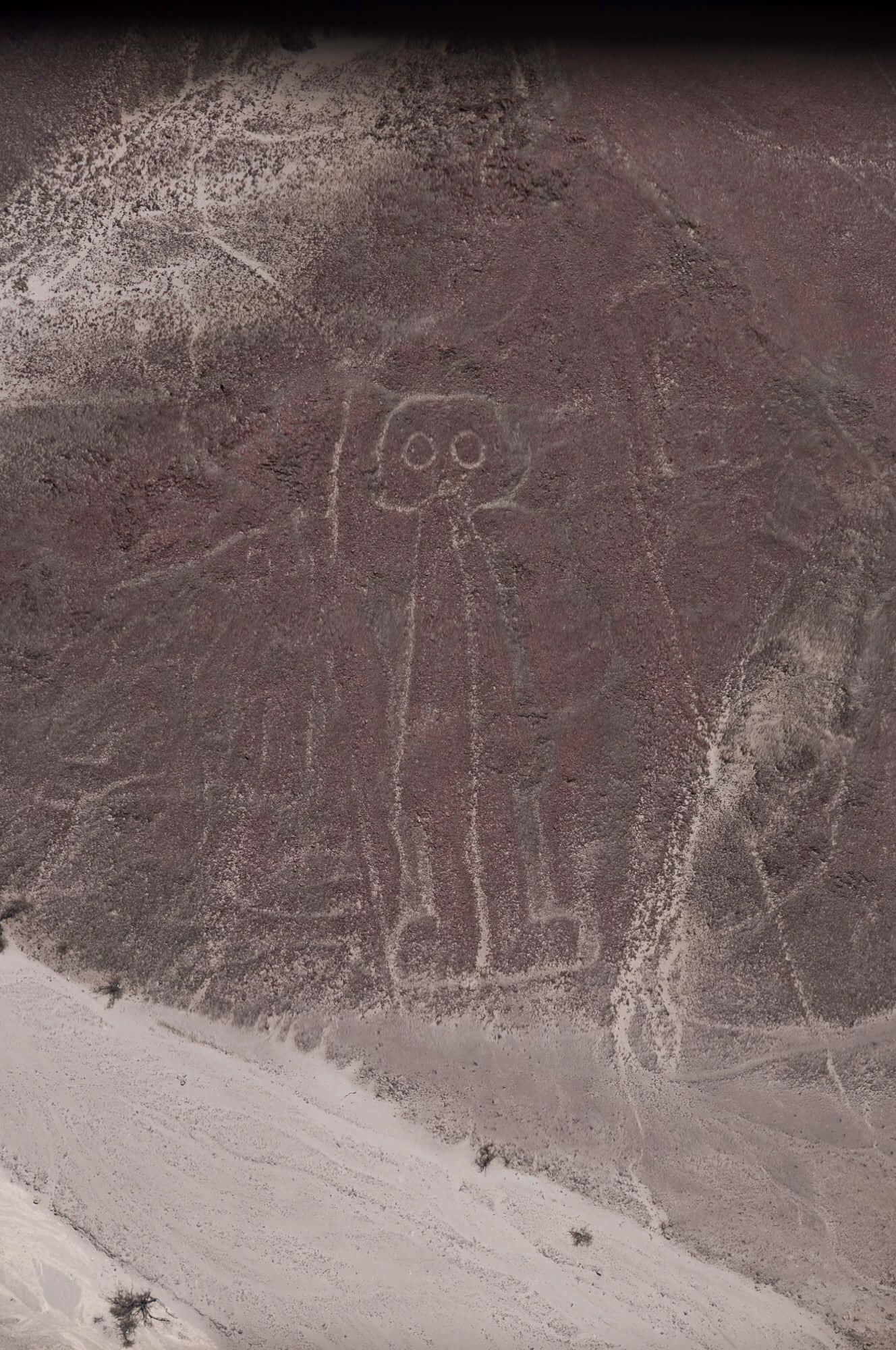 The Nazca Lines, aerial view, stylized human figure, Full HD Phone Wallpaper