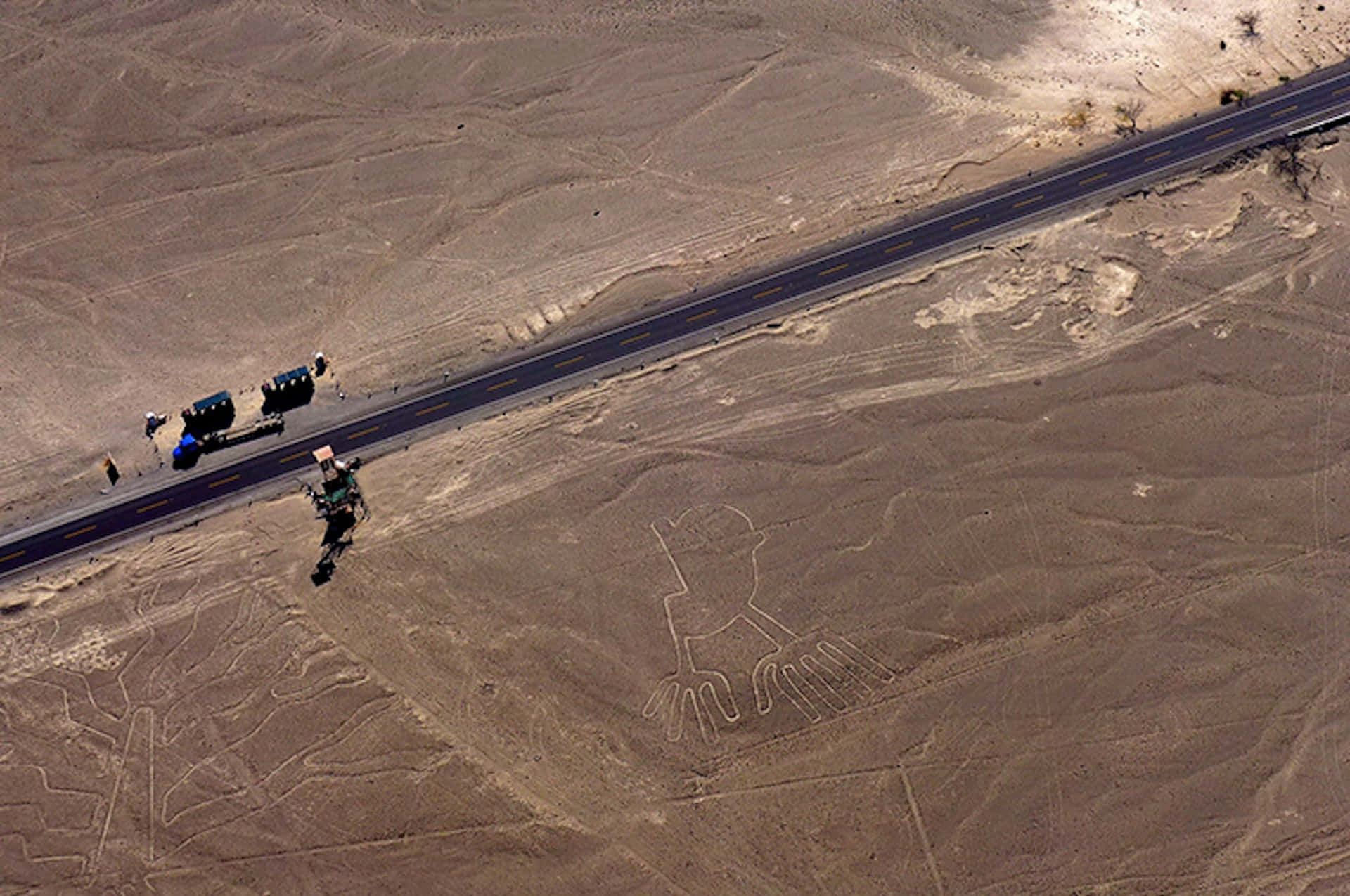 The Nazca Lines, aerial view, ancient geoglyphs, Full HD Desktop Wallpaper