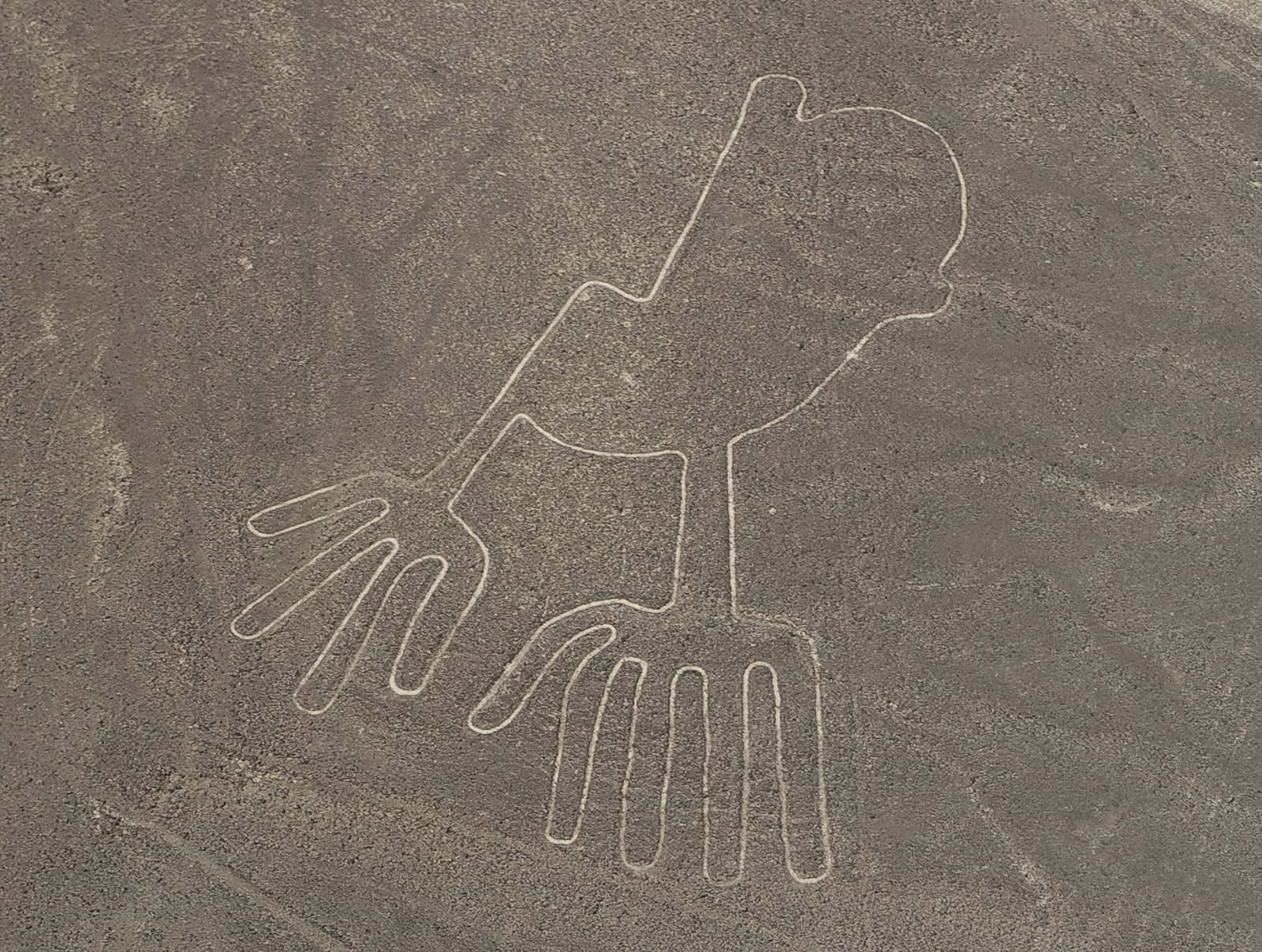 The Nazca Lines, aerial view, stylized humanoid figure, HD Desktop Wallpaper
