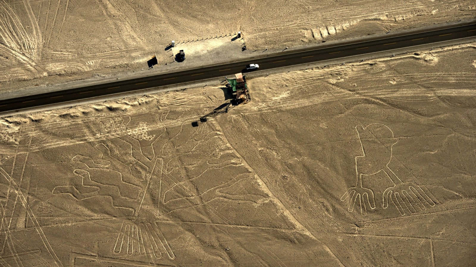 The Nazca Lines, aerial view, ancient geoglyphs, HD Desktop Wallpaper