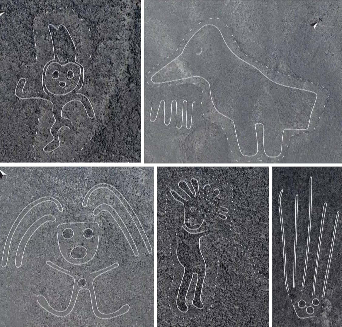 Nazca Lines, aerial view, ancient geoglyphs, SD Desktop Wallpaper