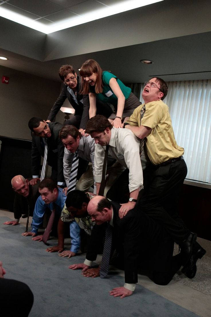 The Office, human pyramid, conference room, SD Phone Wallpaper