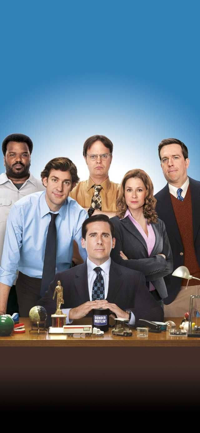 The Office, iPhone, blue gradient background, HD Phone Wallpaper