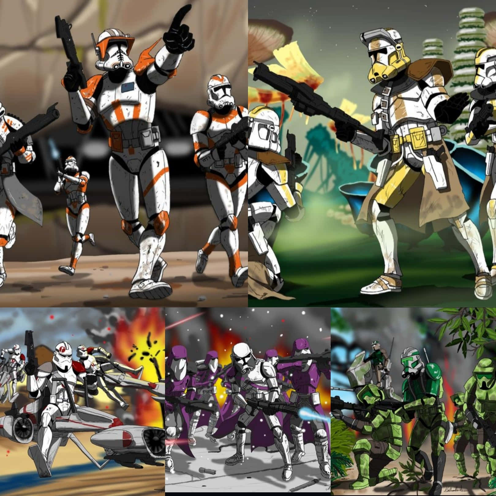 The Order 66, clones troopers, armor colors, HD Desktop Wallpaper