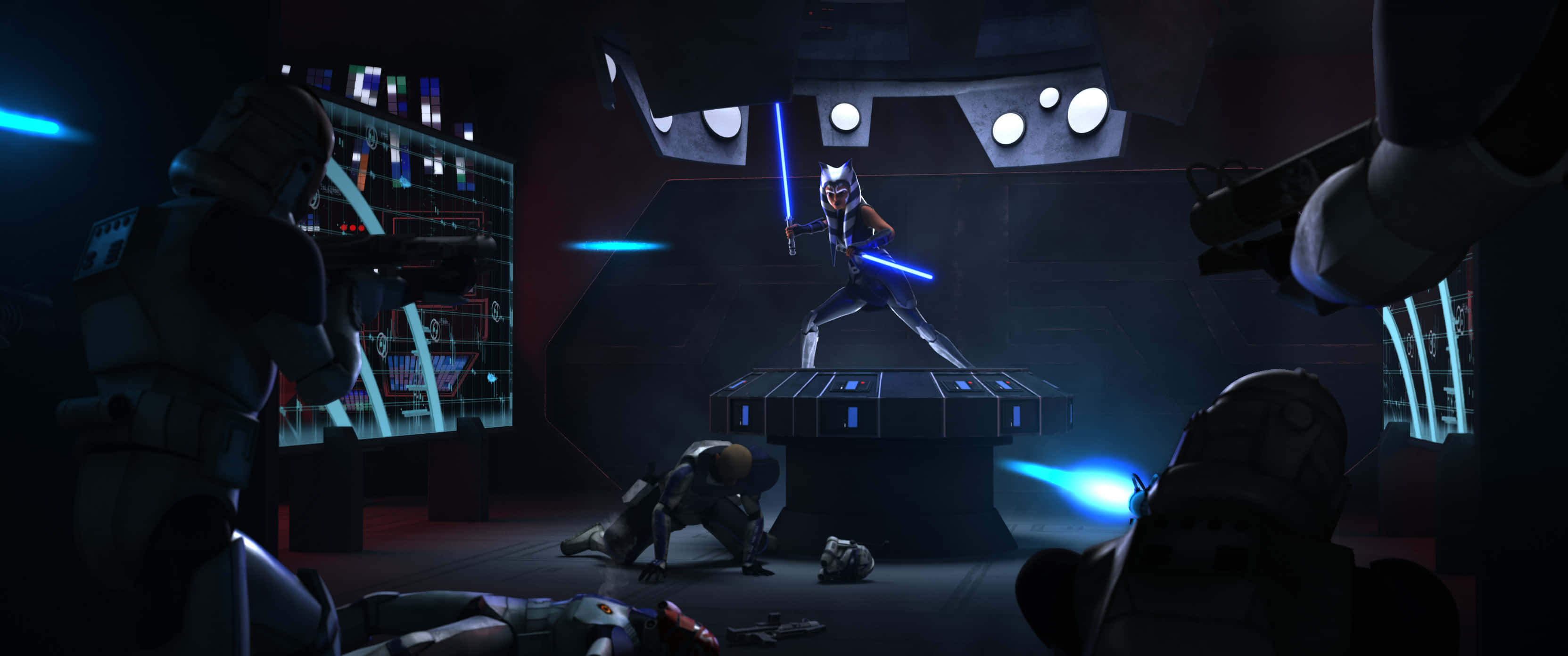 The Order 66, Jedi warrior, blue lightsabers, 2K Desktop Wallpaper