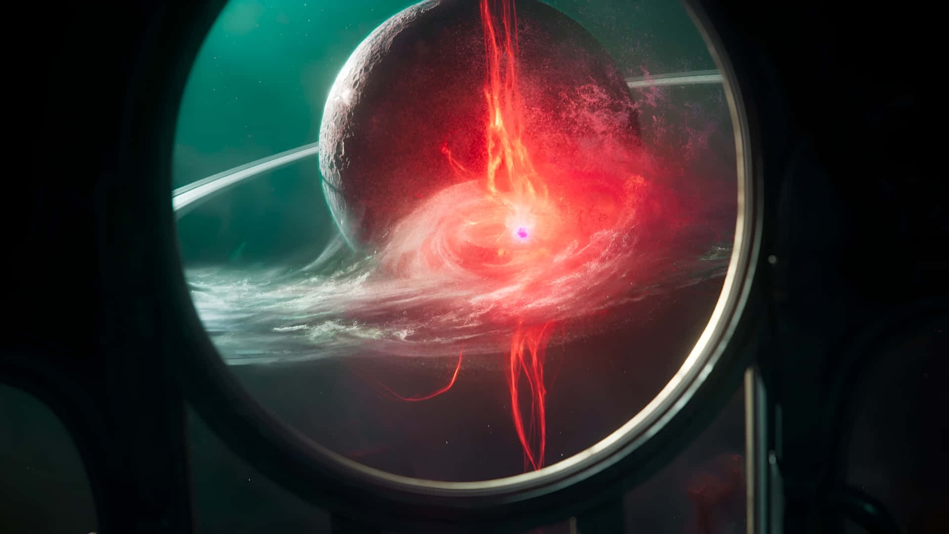 The Outer Worlds 2, cosmic anomaly, glowing red nebula, Full HD Desktop Wallpaper